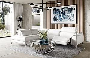 Coronelli Collezioni Monte Carlo - Italian Modern White Leather Left Facing Chaise Sectional Sofa by VIG Furniture