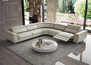 Coronelli Collezioni Wonder - Italian Modern Light Taupe Leather Sectional Sofa with Recliners by VIG Furniture