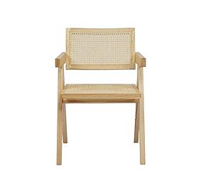 Modrest Aurora Modern Light Rattan and Natural Ash Dining Arm Chair by VIG Furniture