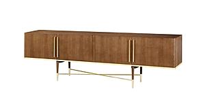 Modrest Bernard Mid-Century Modern Walnut & Gold Buffet by VIG Furniture