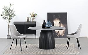 Modrest - Lander Modern Mid Century Black Oak Round Dining Table by VIG Furniture