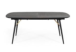 Modrest Billy Modern Black Oak & Gold Extendable Dining Table by VIG Furniture