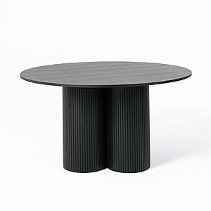Modrest Depew - Mid-Century Modern Black Oak Round Dining Table by VIG Furniture