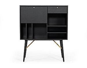 Modrest Billy Modern Black Oak & Gold Tall Buffet by VIG Furniture