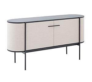 Modrest Hobart - Modern Beige Fabric & Black Metal Buffet by VIG Furniture