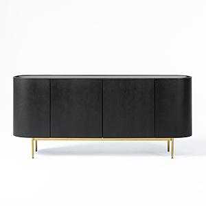 Modrest Bowie - Mid-Century Modern Black Oak + Brass Buffet by VIG Furniture
