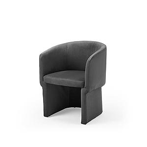 Modrest Vassar - Modern Grey Velvet Dining Chair by VIG Furniture
