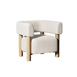 Modrest Fang - Modern White Fabric & Wood Accent Chair by VIG Furniture