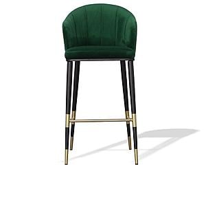 Modrest Adak - Modern Glam Green w/Black & Gold Bar Stool by VIG Furniture