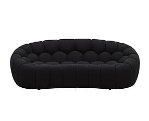 Divani Casa Yolonda - Modern Curved Black Fabric Loveseat by VIG Furniture