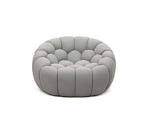 Divani Casa Yolonda - Modern Curved Light Grey Fabric Chair by VIG Furniture