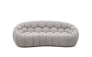 Divani Casa Yolonda - Modern Curved Light Grey Fabric Loveseat by VIG Furniture