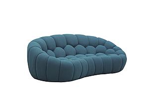 Divani Casa Yolonda - Modern Curved Dark Teal Fabric Loveseat by VIG Furniture