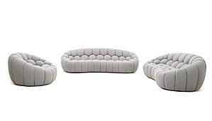 Divani Casa Yolonda - Modern Curved Light Grey Fabric Sofa Set by VIG Furniture