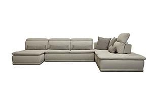 David Ferrari Panorama - Italian Modern Taupe Grey Fabric and Leather Modular Sectional Sofa by VIG Furniture