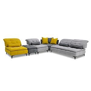 David Ferrari Mikado - Italian Modern Grey + Yellow Fabric Modular Sectional Sofa by VIG Furniture