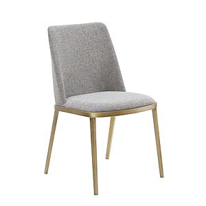 Modrest Brent- Contemporary Light Grey Fabric + Brass Dining Chair Set of 2 by VIG Furniture