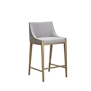 Modrest Fairview - Contemporary Grey + Brass Counter Stool by VIG Furniture
