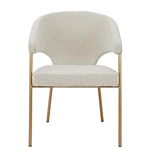 Modrest Claudine - Modern Light Grey Fabric & Antique Brass Dining Chair by VIG Furniture