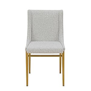 Modrest Mimi - Modern Light Grey Fabric + Antique Brass Dining Chair (Set of 2) by VIG Furniture