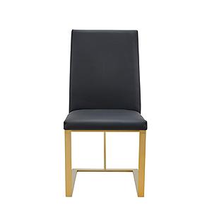 Modrest Frankie - Modern Dark Grey Vegan Leather + Antique Brass Dining Chair by VIG Furniture