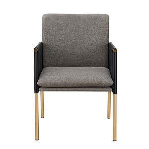 Modrest Engel - Modern Dark Grey Vegan Leather + Grey Fabric + Antique Brass Dining Chair by VIG Furniture