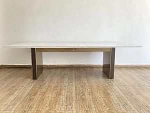 Modrest Auer - White Marble & Gold Dining Table by VIG Furniture