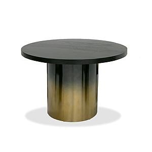 Modrest Elmira - Glam Black Ash + Gradient Stainless Steel Round Dining Table by VIG Furniture