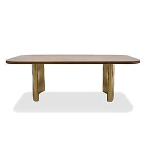Modrest Marjorie - Modern Walnut + Brushed Gold Rectangular Dining Table by VIG Furniture