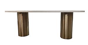 Modrest Rocky - Glam White Marble & Brush Gold Dining Table by VIG Furniture