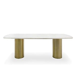 Modrest Rocky - Glam White Marble & Brush Gold Large Dining Table by VIG Furniture