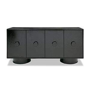 Modrest Calexico - Contemporary Black Wave Glass + Black Buffet by VIG Furniture