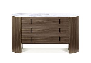 Modrest Chelton - Contemporary White Ceramic & Walnut Dresser by VIG Furniture