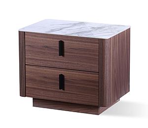 Modrest Chelton - Contemporary White Ceramic & Walnut Nightstand by VIG Furniture