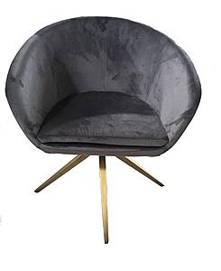 Modrest Yara Modern Grey Velvet & Bronze Dining Chair by VIG Furniture
