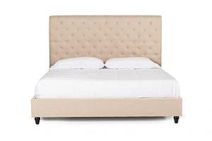 Modrest Garland Eastern King Modern Beige Fabric Bed by VIG Furniture