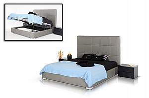 Eastern King Messina Modern Grey Eco Leather Bed w/ Lift Storage by VIG Furniture