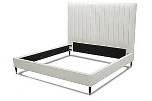 Modrest Hemlock - Contemporary White Fabric Bed by VIG Furniture
