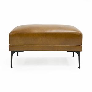 Divani Casa Jacoba - Modern Camel Leather Rectangular Ottoman by VIG Furniture