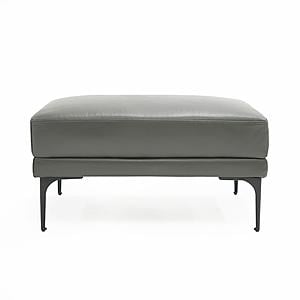 Divani Casa Jacoba - Modern Dark Grey Leather Rectangular Ottoman by VIG Furniture