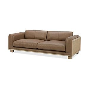 Divani Casa Danson - Modern Tan Leather + Wicker Sofa by VIG Furniture