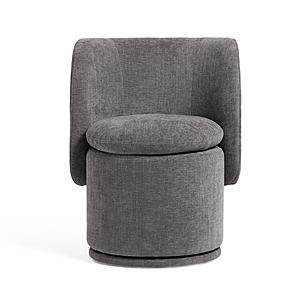 Divani Casa Norris - Modern Dark Grey Fabric Swivel Dining Chair by VIG Furniture