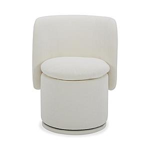 Divani Casa Norris - Modern Ivory Fabric Swivel Dining Chair by VIG Furniture