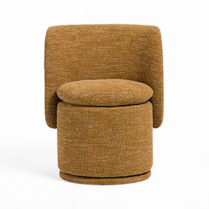 Divani Casa Norris - Modern Mustard Fabric Swivel Dining Chair by VIG Furniture