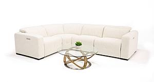 Divani Casa Beck- Contemporary White Fabric Sectional Sofa with 3 Recliners by VIG Furniture