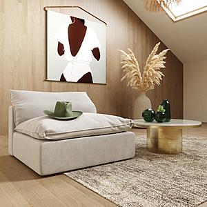 Divani Casa Garman - Modern Light Grey Armless Seater by VIG Furniture