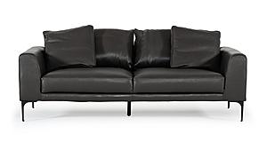 Divani Casa Jacoba - Modern Dark Grey Leather Sofa by VIG Furniture