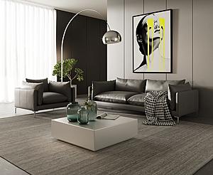 Divani Casa Harvest - Modern Grey Full Leather Sofa Set by VIG Furniture
