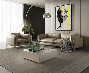 Divani Casa Harvest - Modern Taupe Full Leather Sofa Set by VIG Furniture