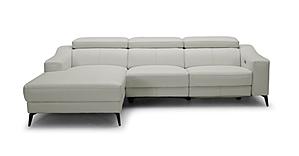 Modrest Rampart - Modern L-Shape LAF Chaise White Leather Sectional Sofa with 1 Recliner by VIG Furniture